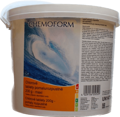 Chlorové tablety Maxi do bazénu - pomalurozpustné 3kg CHEMOFORM