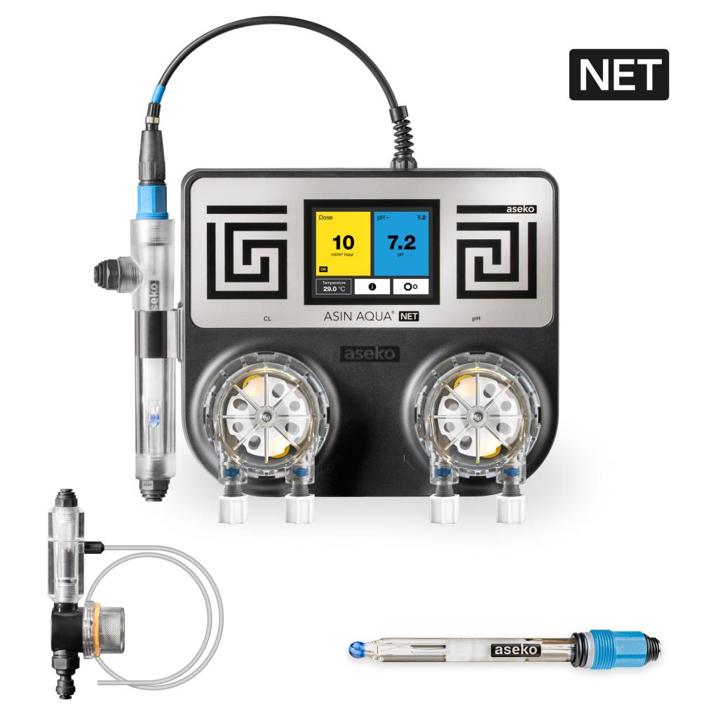 Aseko Asin Aqua Dose NET - dávkovácí automat pH + Oxy (bezchlorová chemie)